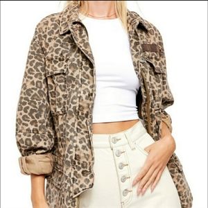 Free People Seize The Day Animal Print Jacket M
